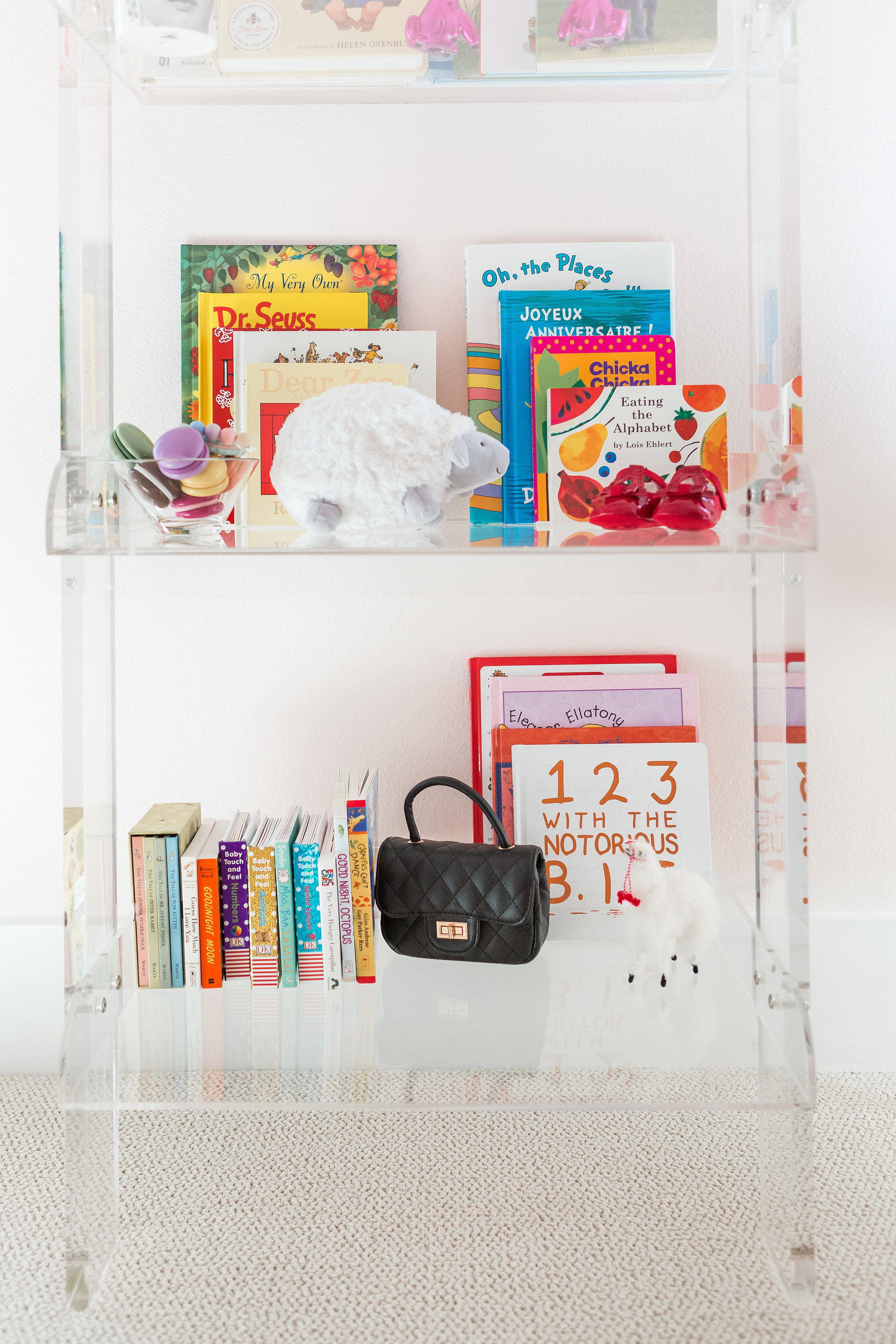 acrylic bookshelf nursery
